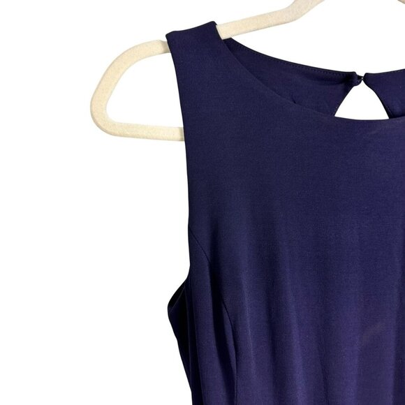 Eliza J Maxi Dress Women 6 Jersey Navy Red Scarf Geometric Sash Flowy A-Line - Picture 7 of 14